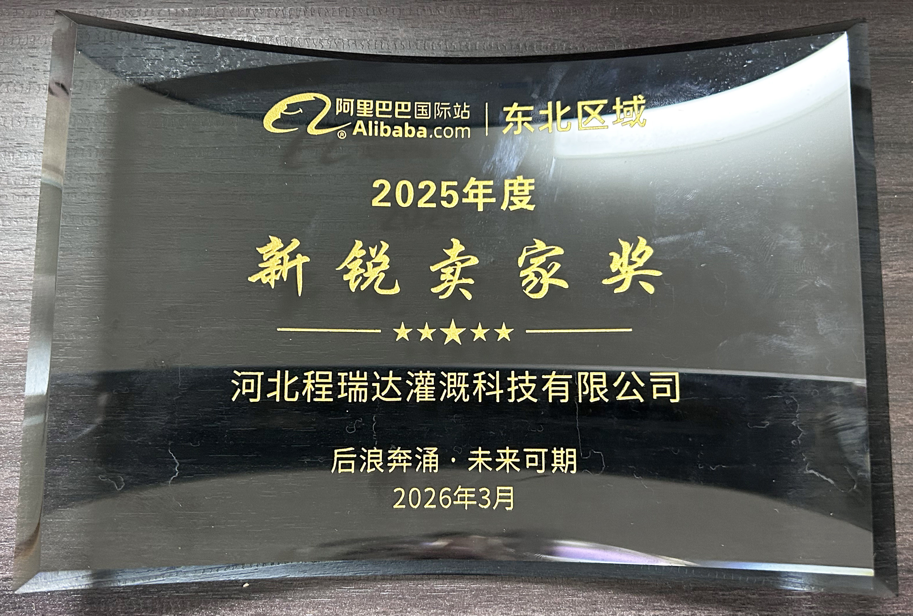 天水程瑞达灌溉 | 荣获阿里国际站新锐卖家奖